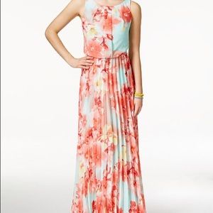 WORN ONCE!!Floral Pleated Maxi